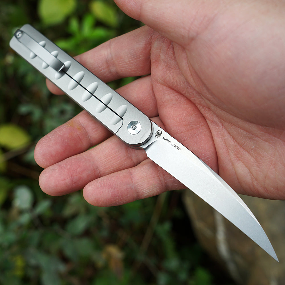 Pipefish MK-16(SW) M390 Blade Tiguass Design Front Opening Stone Washing