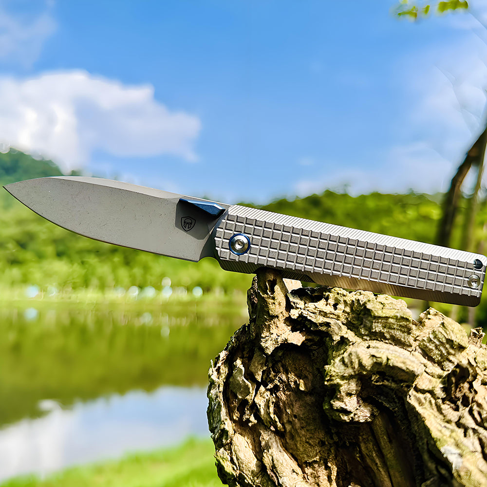 Mocenary Knives M390 Steel Pocket Folding Knife Camping Knives Outdoor Survival Tools EDC Knife Titanium MK-09(GP) A