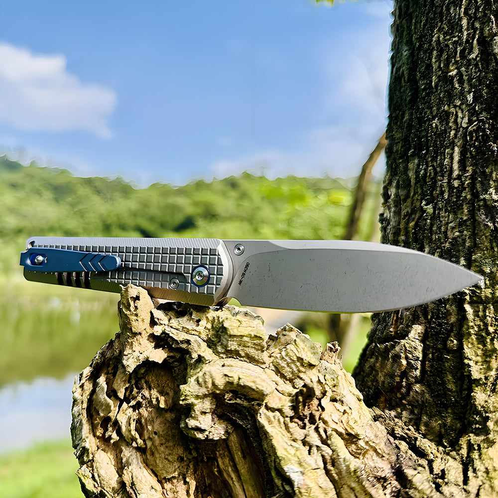 Mocenary Knives M390 Steel Pocket Folding Knife Camping Knives Outdoor Survival Tools EDC Knife Titanium MK-09(GP) A