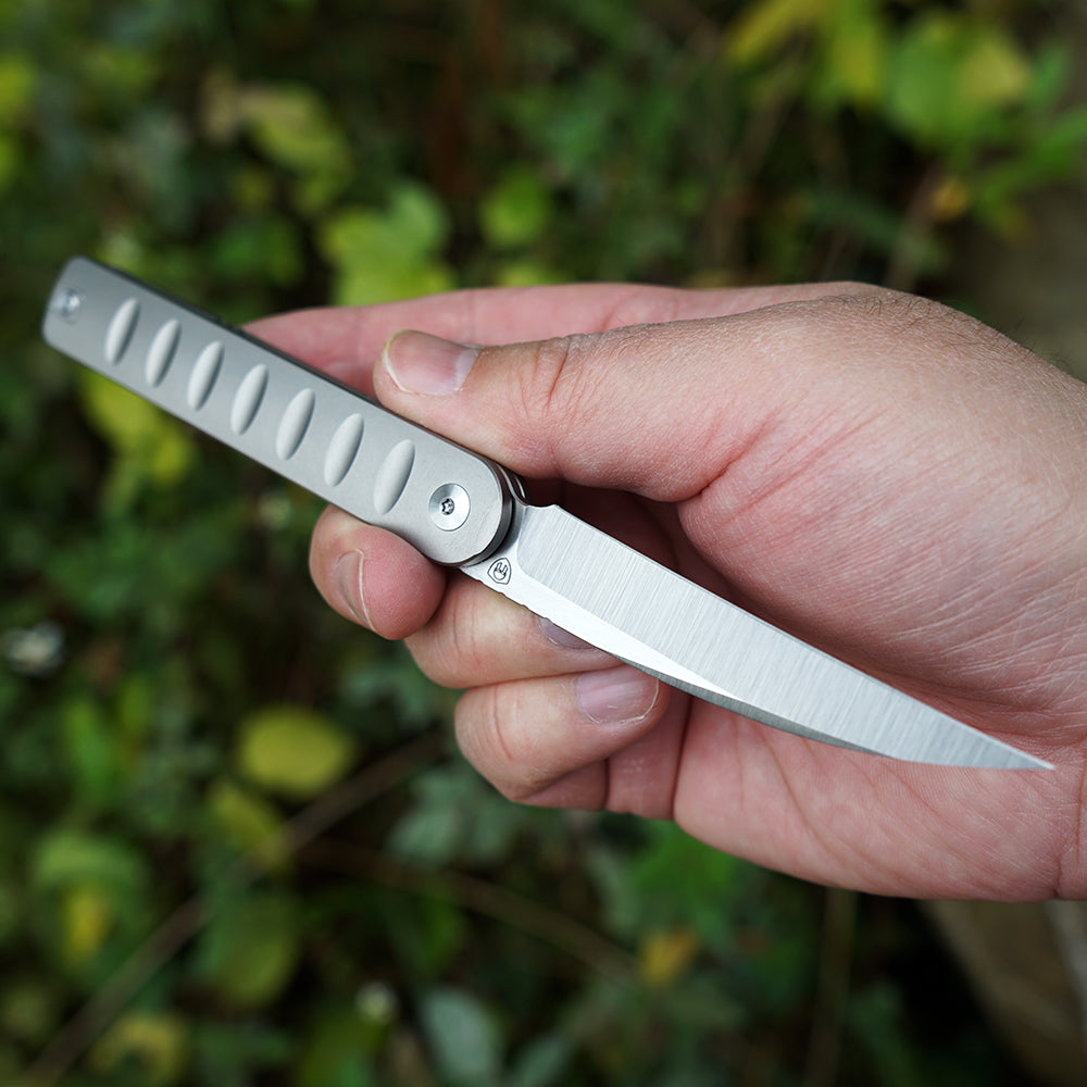 Pipefish MK-16(WD) M390 Blade Tiguass Design Front Opening Wire Drawing