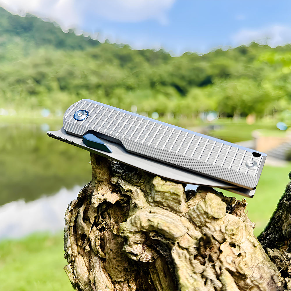 Mocenary Knives M390 Steel Pocket Folding Knife Camping Knives Outdoor Survival Tools EDC Knife Titanium MK-09(GP) A