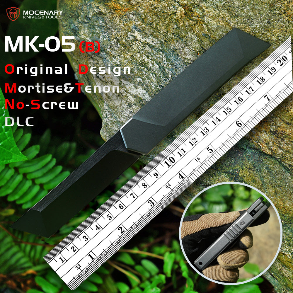 Mocenary MK-05(B) DLC Original No-Screw M390 Steel Folding Pocket Knife Outdoor Camping Gear Mortise-Tenon Quick-Release EDC