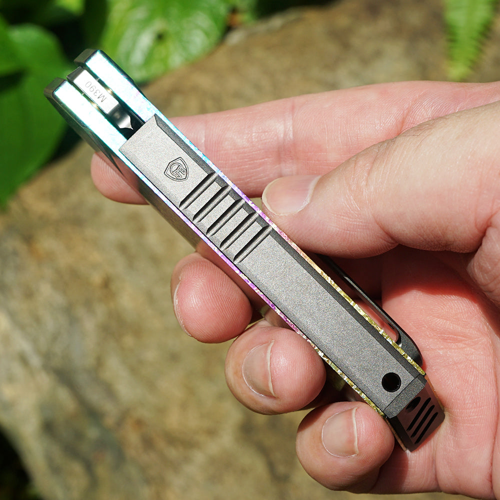 Mocenary MK-05(C) Original No-Screw M390 Blade Folding Pocket Knife Outdoor Camping Gear Mortise-Tenon Quick-Release EDC