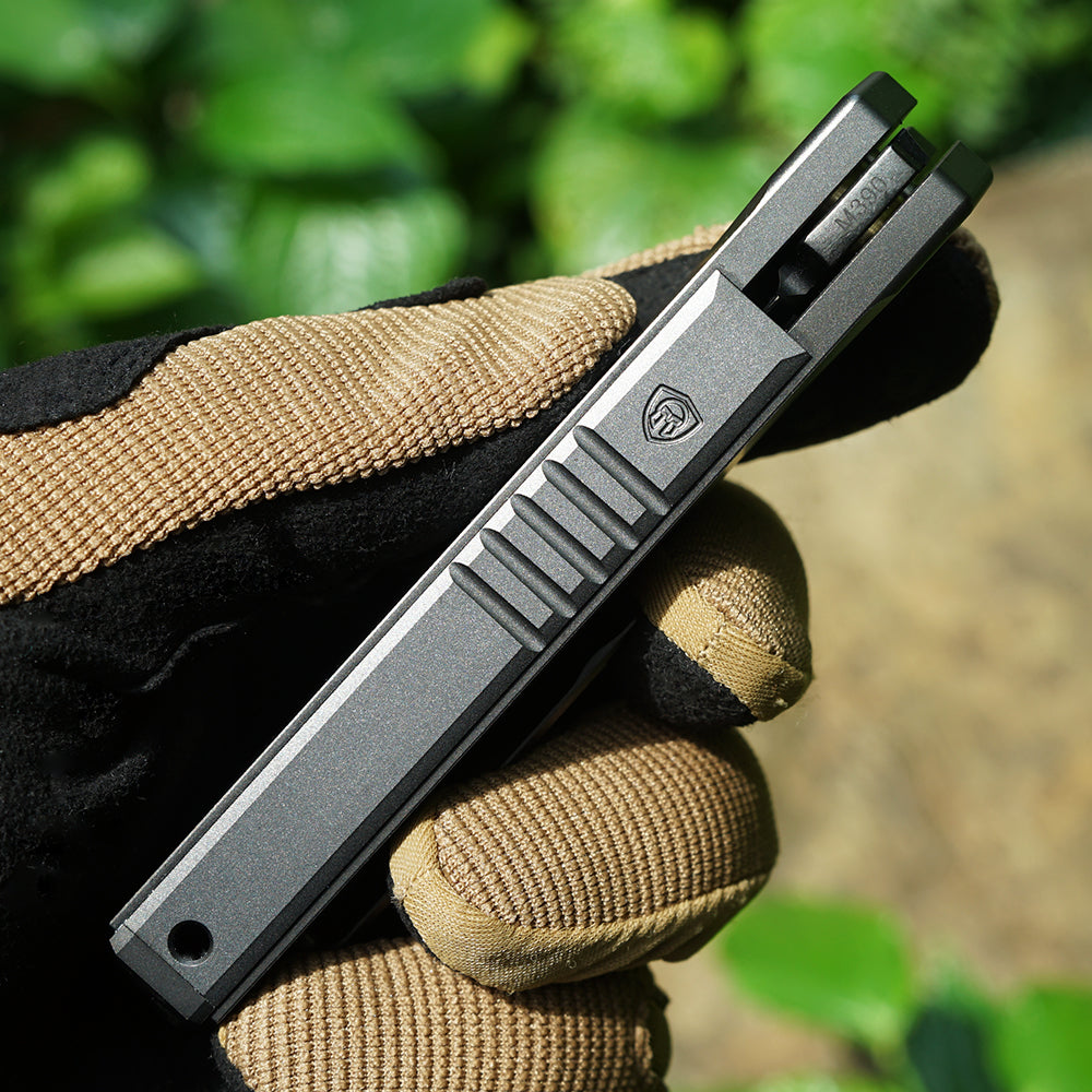 Mocenary MK-05(B) DLC Original No-Screw M390 Steel Folding Pocket Knife Outdoor Camping Gear Mortise-Tenon Quick-Release EDC