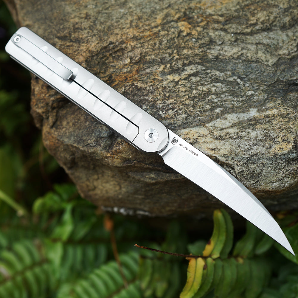 Pipefish MK-16(WD) M390 Blade Tiguass Design Front Opening Wire Drawing