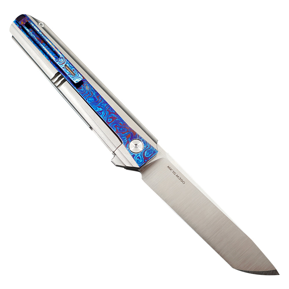 MK-15(C) M390 Half Sided Titanium Alloy+Titanium Damascus Patch