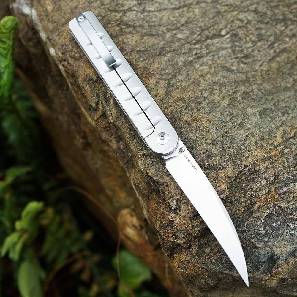 Pipefish MK-16(SW) M390 Blade Tiguass Design Front Opening Stone Washing