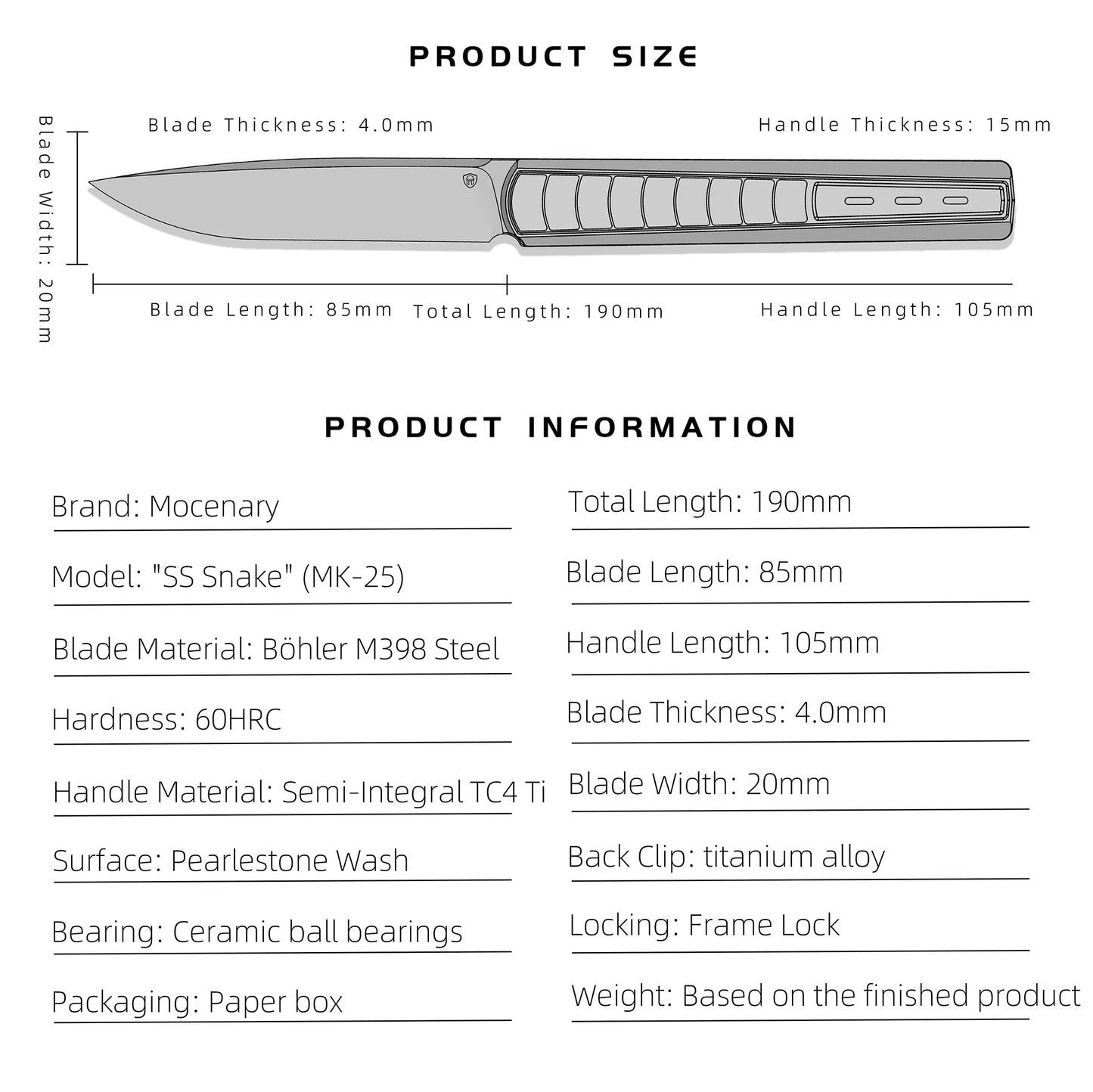 “SS Snake” MK-25 Böhler M398 Steel Semi-Integral Handle Inlaid With Fritillary Front-Flipper Opener Limited Edition In 2025 Delivery December 2025