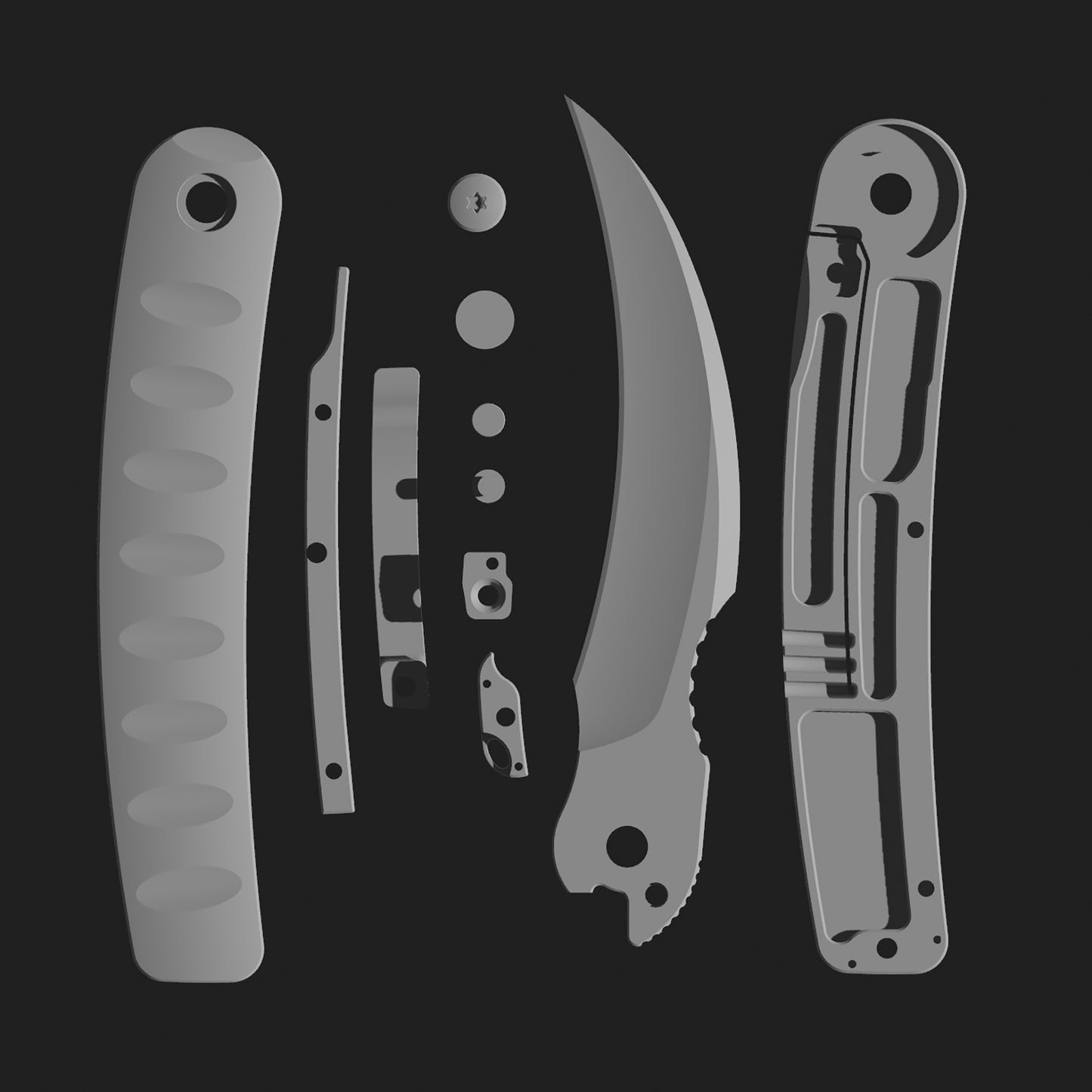 “Scorp-X”(MK-21) Tiguass Design M390 M390 Blade Titanium Alloy Handle With Tail Ring