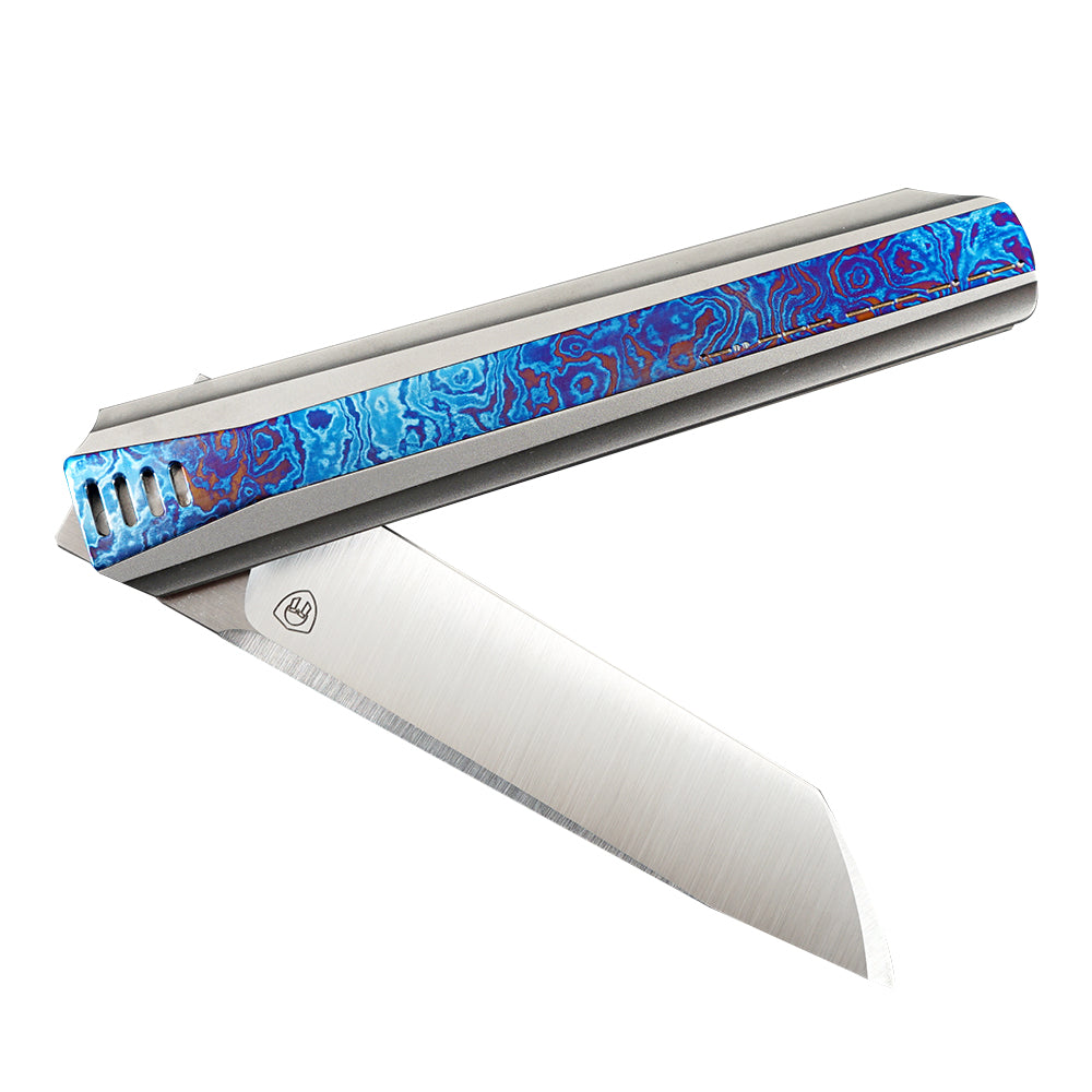 MK-15(C) M390 Half Sided Titanium Alloy+Titanium Damascus Patch
