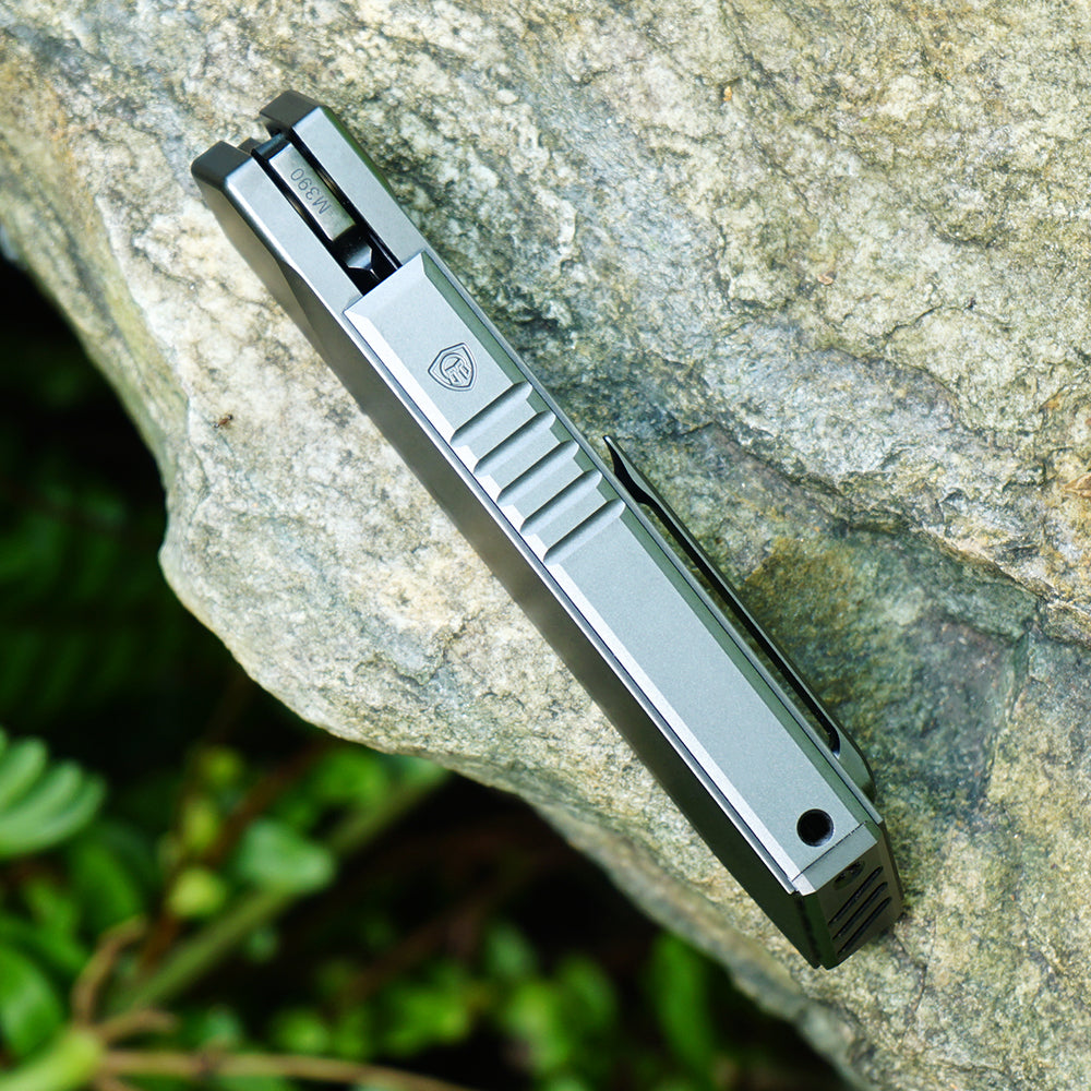 Mocenary MK-05(B) DLC Original No-Screw M390 Steel Folding Pocket Knife Outdoor Camping Gear Mortise-Tenon Quick-Release EDC