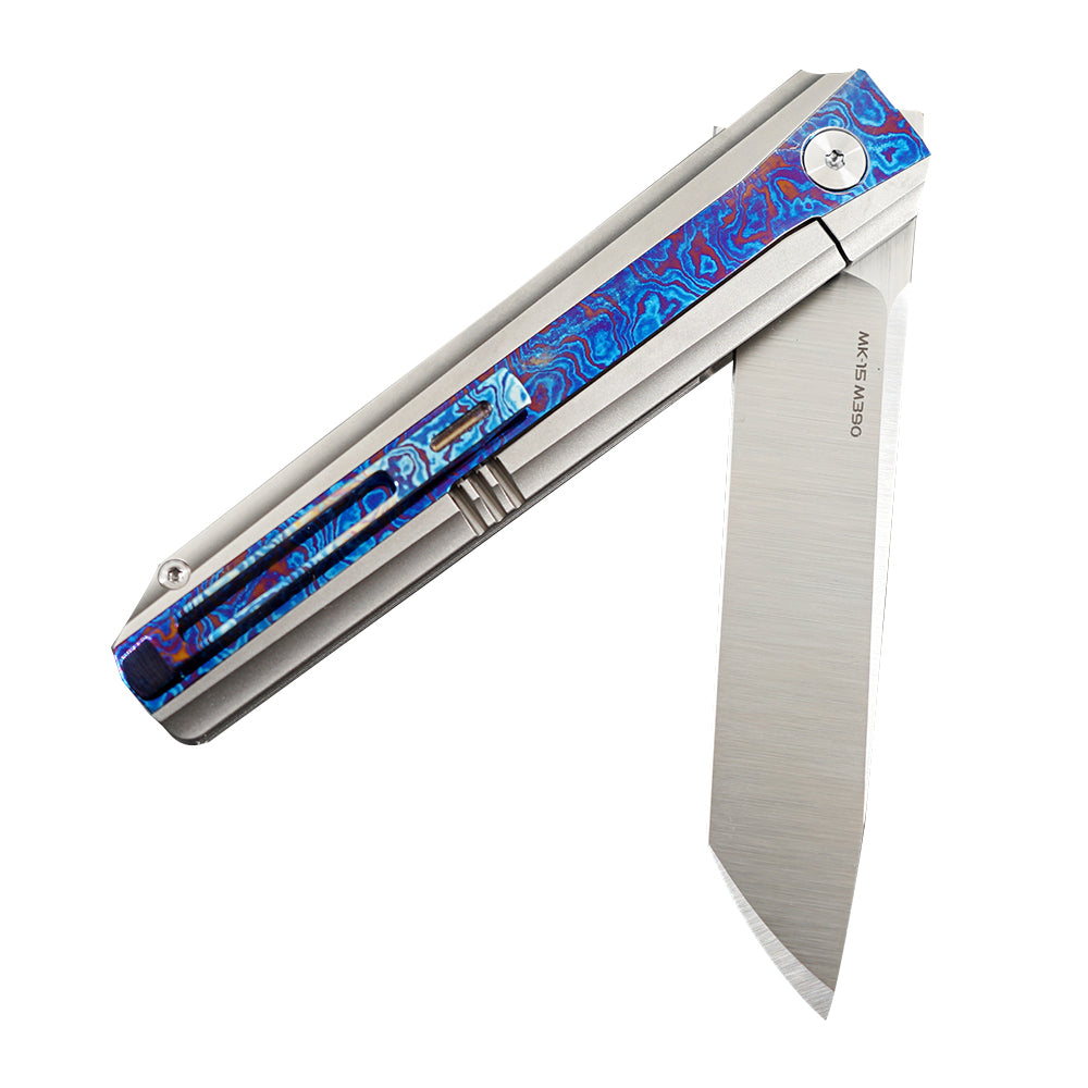 MK-15(C) M390 Half Sided Titanium Alloy+Titanium Damascus Patch