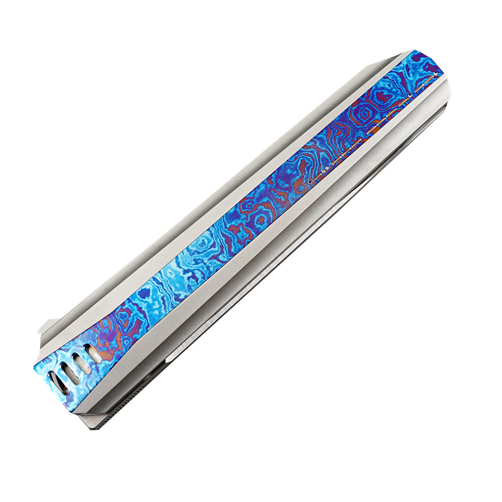 MK-15(C) M390 Half Sided Titanium Alloy+Titanium Damascus Patch
