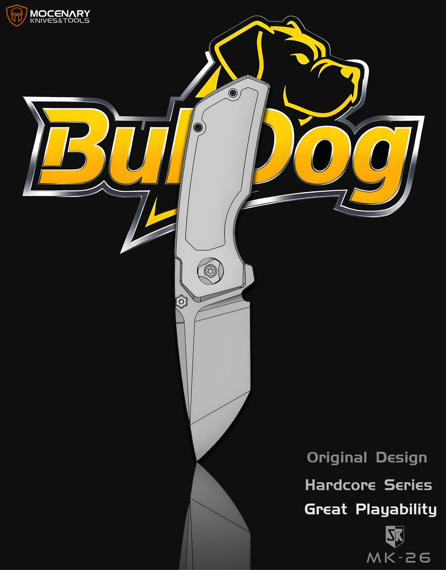 Bulldog| Rok Smerke Design M390 Steel Folding EDC Knife Multiple Opening Methods Interchangeable Inlays MK-26(Ships in 2 Months)