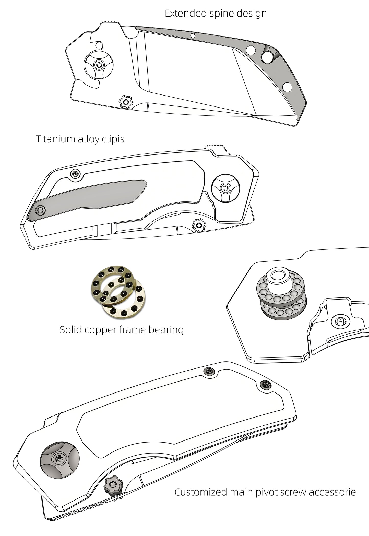 Bulldog| Rok Smerke Design M390 Steel Folding EDC Knife Multiple Opening Methods Interchangeable Inlays MK-26(Ships in 2 Months)