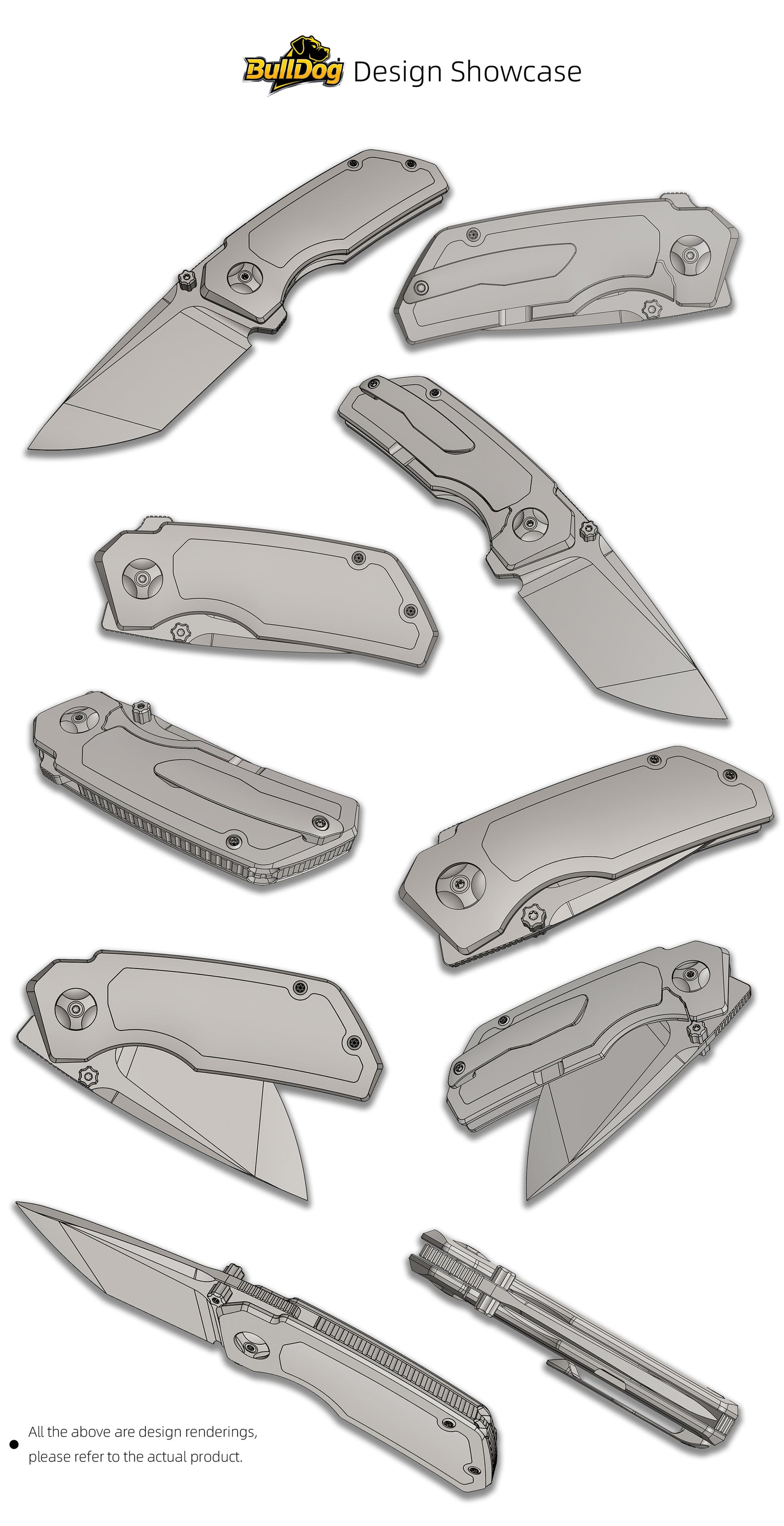 Bulldog| Rok Smerke Design M390 Steel Folding EDC Knife Multiple Opening Methods Interchangeable Inlays MK-26(Ships in 2 Months)