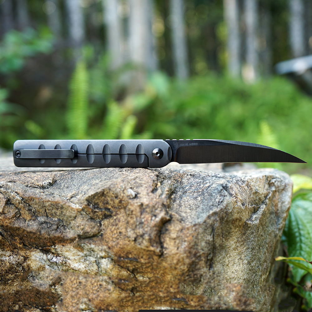 Pipefish MK-16(DLC) M390 Blade Tiguass Design Front Opening Wire Drawing+DLC