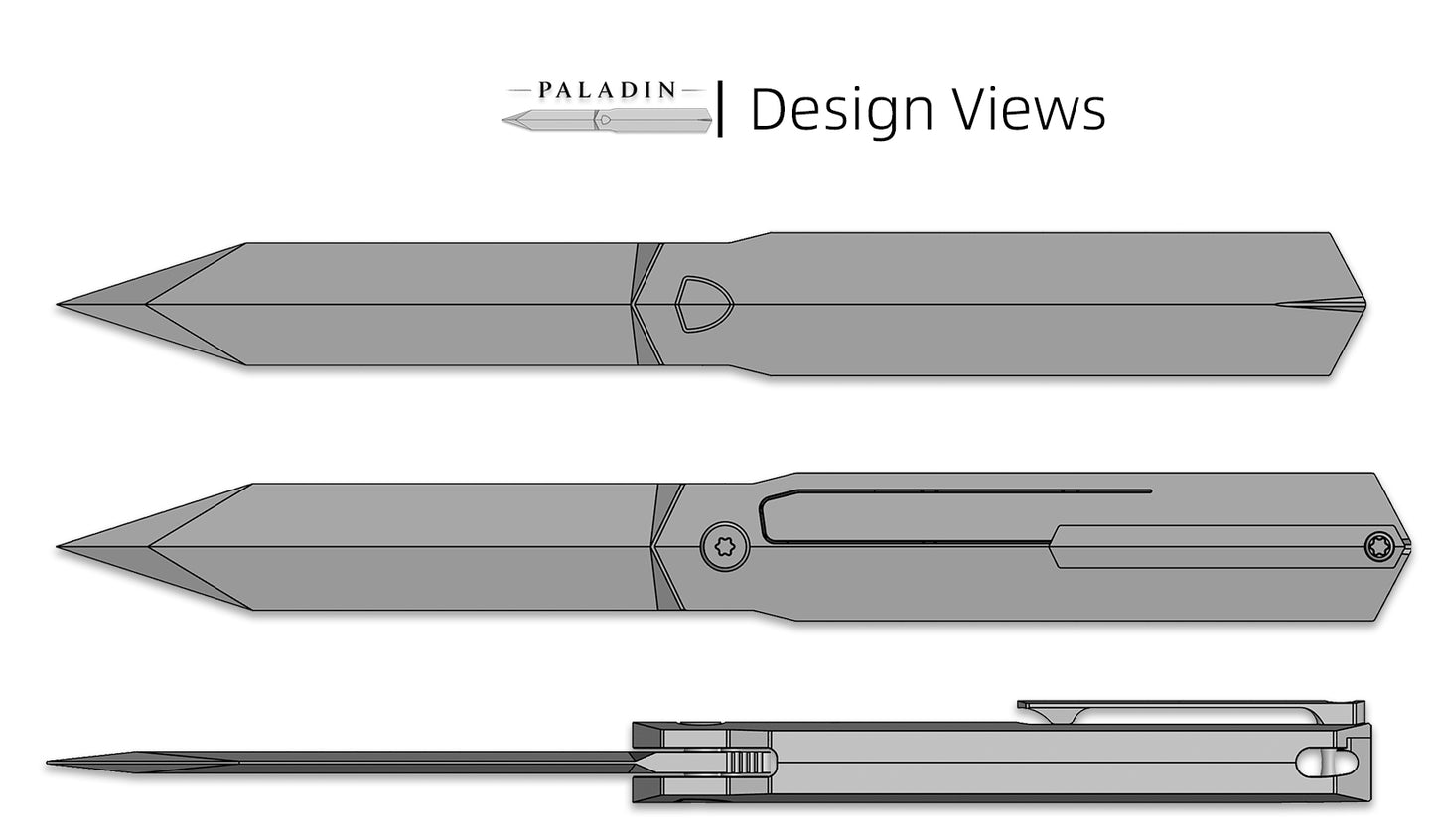 PALADIN | Designed by Tiguass, M390 Steel, Single-Edge Sword Profile Folding Knife