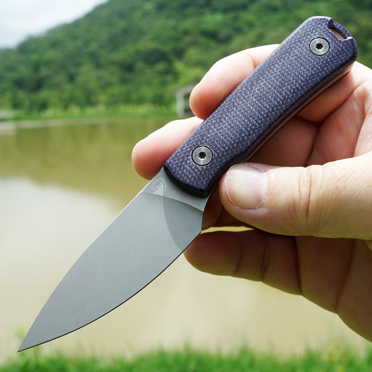 Mocenary MK-31 Purple Linen Handle M390 Blade Small Fixed Blade Knife
