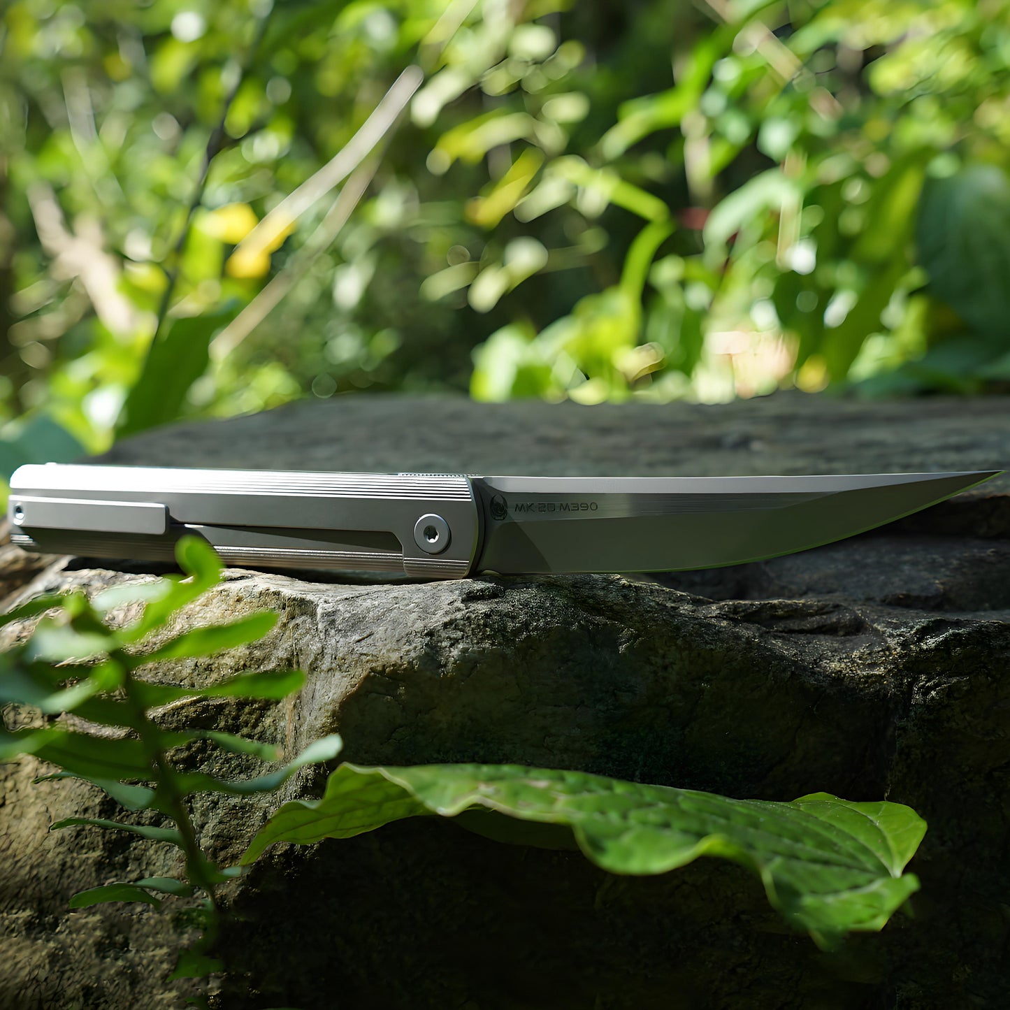 “墨” MK-28(TiN) M390 Blade Semi-Integral Titanium Front Flipper Design By Tiguass