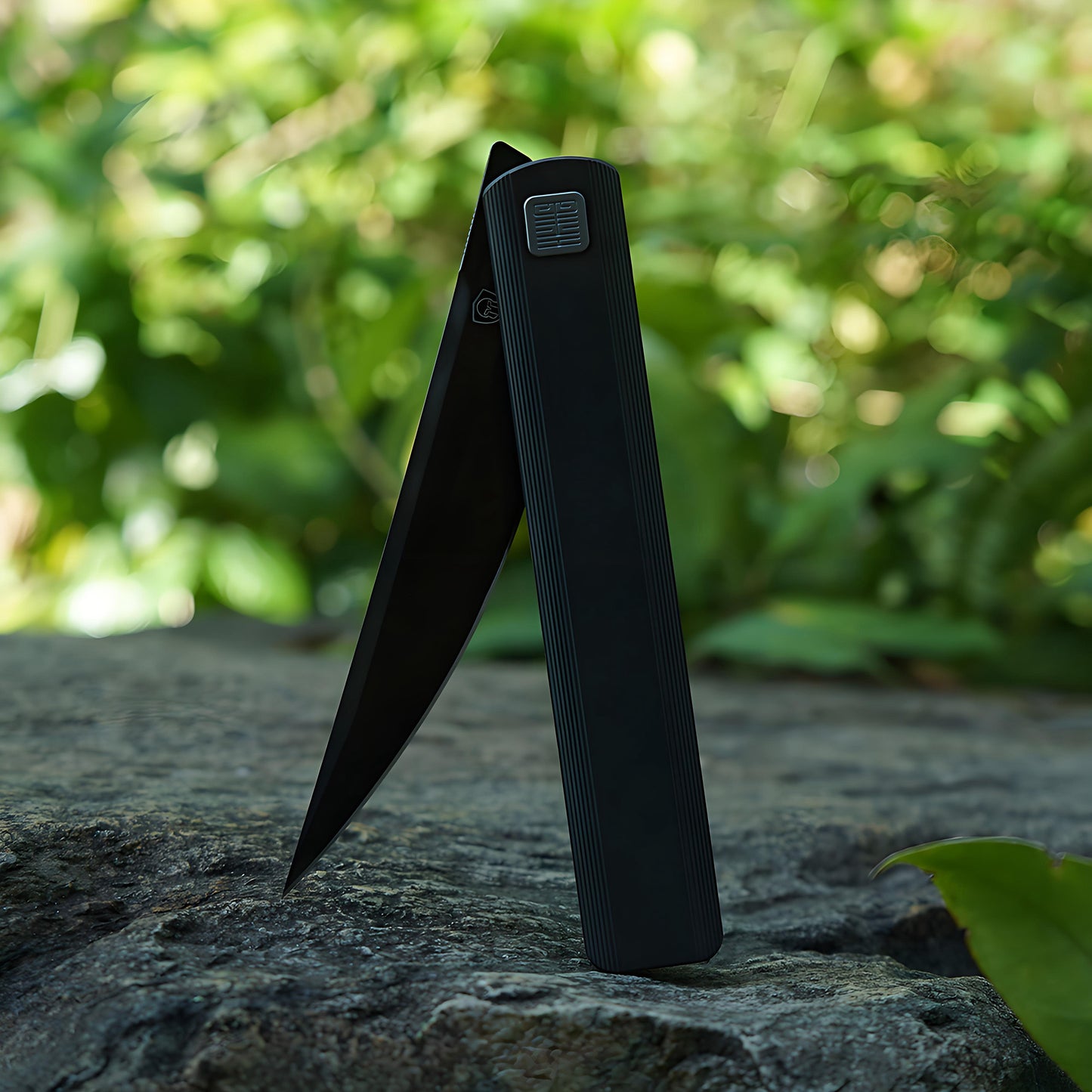 “墨” (MK-28(DLC) M390 Blade Semi-Integral Titanium Front Flipper Design By Tiguass