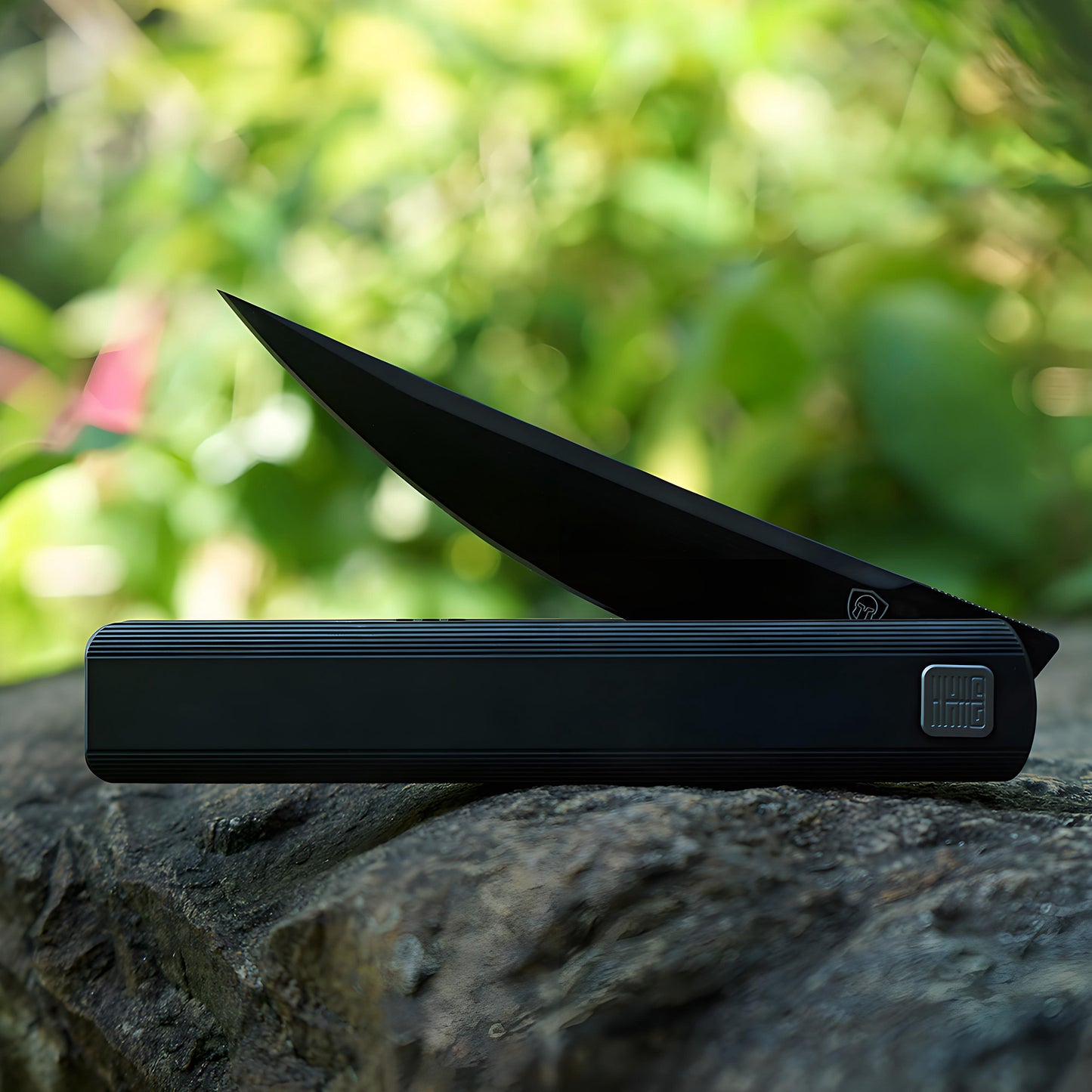 “墨” (MK-28(DLC) M390 Blade Semi-Integral Titanium Front Flipper Design By Tiguass