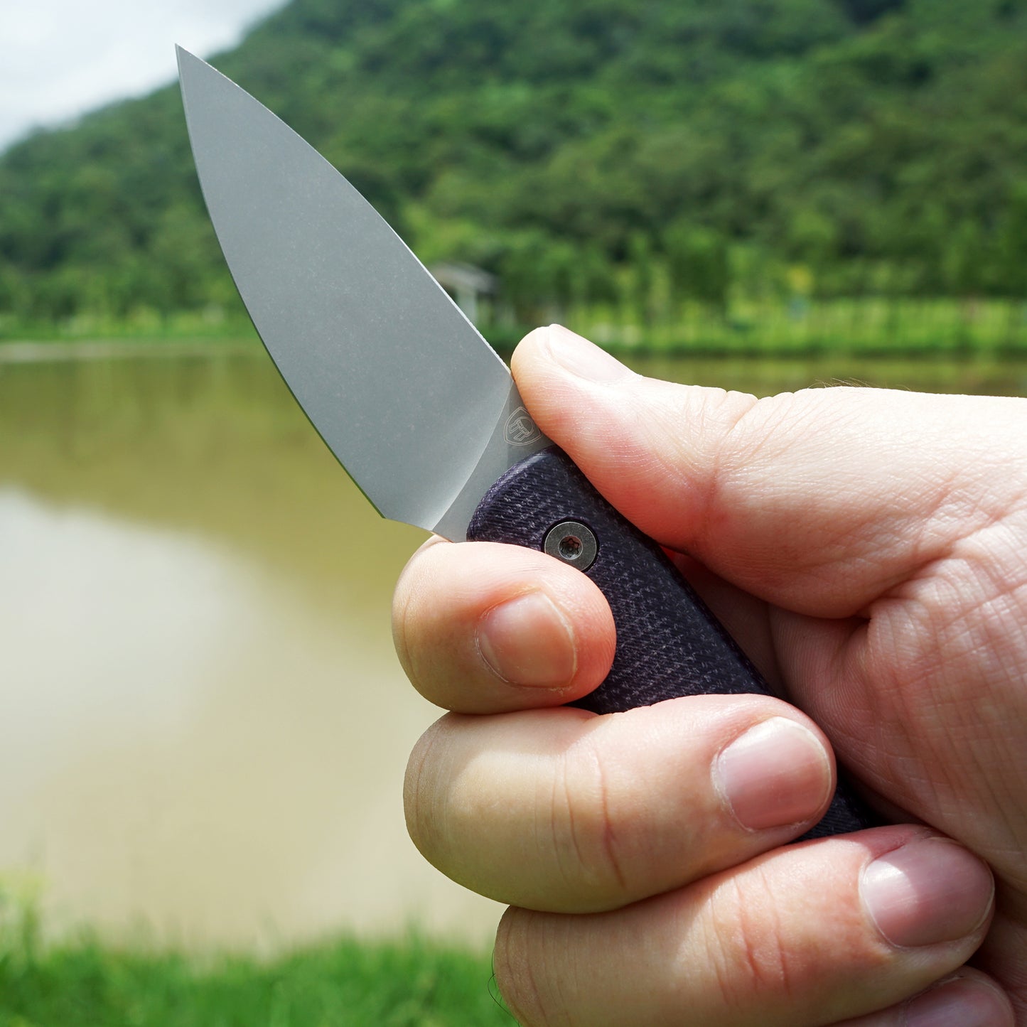 Mocenary MK-31 Purple Linen Handle M390 Blade Small Fixed Blade Knife