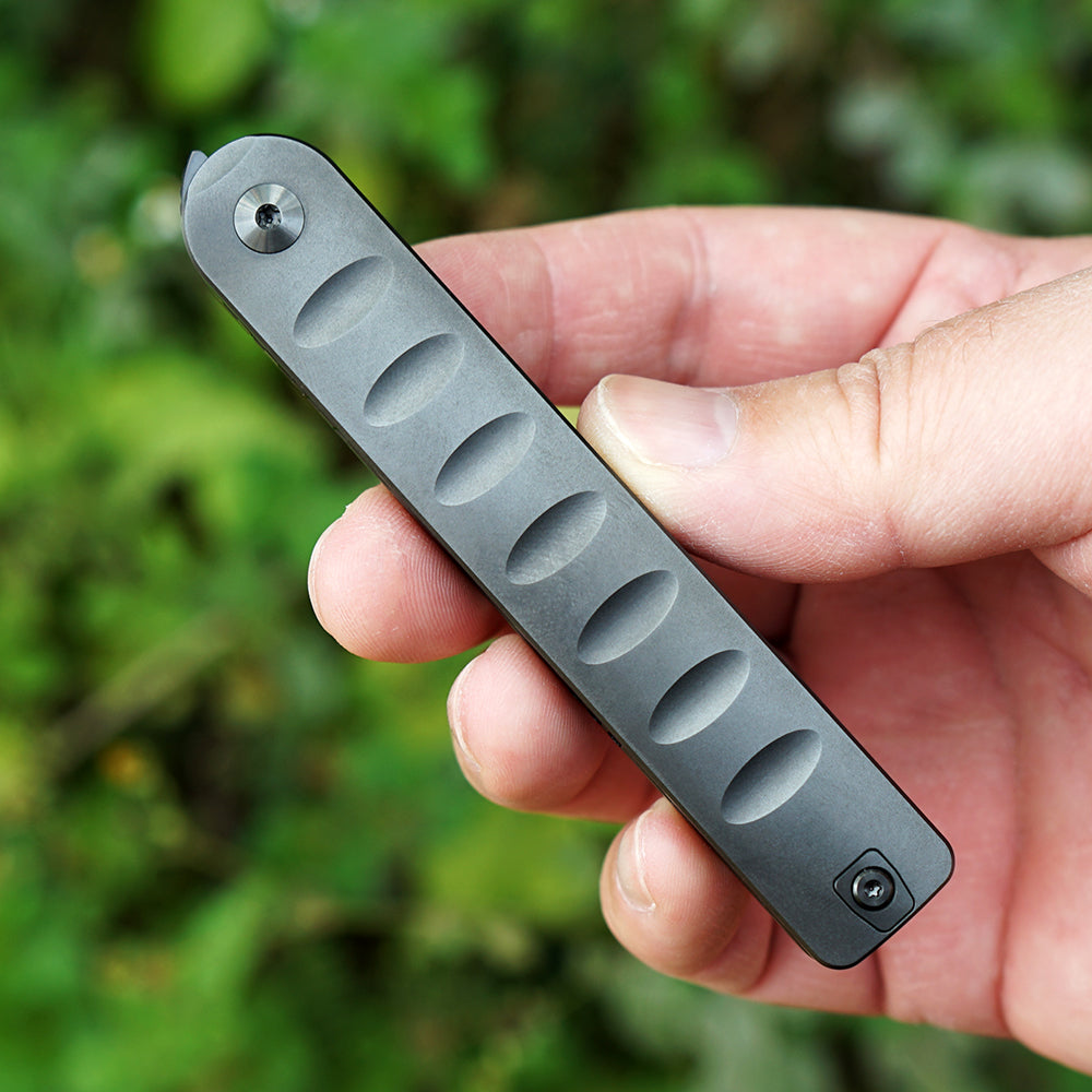 Pipefish MK-16(DLC) M390 Blade Tiguass Design Front Opening Wire Drawing+DLC