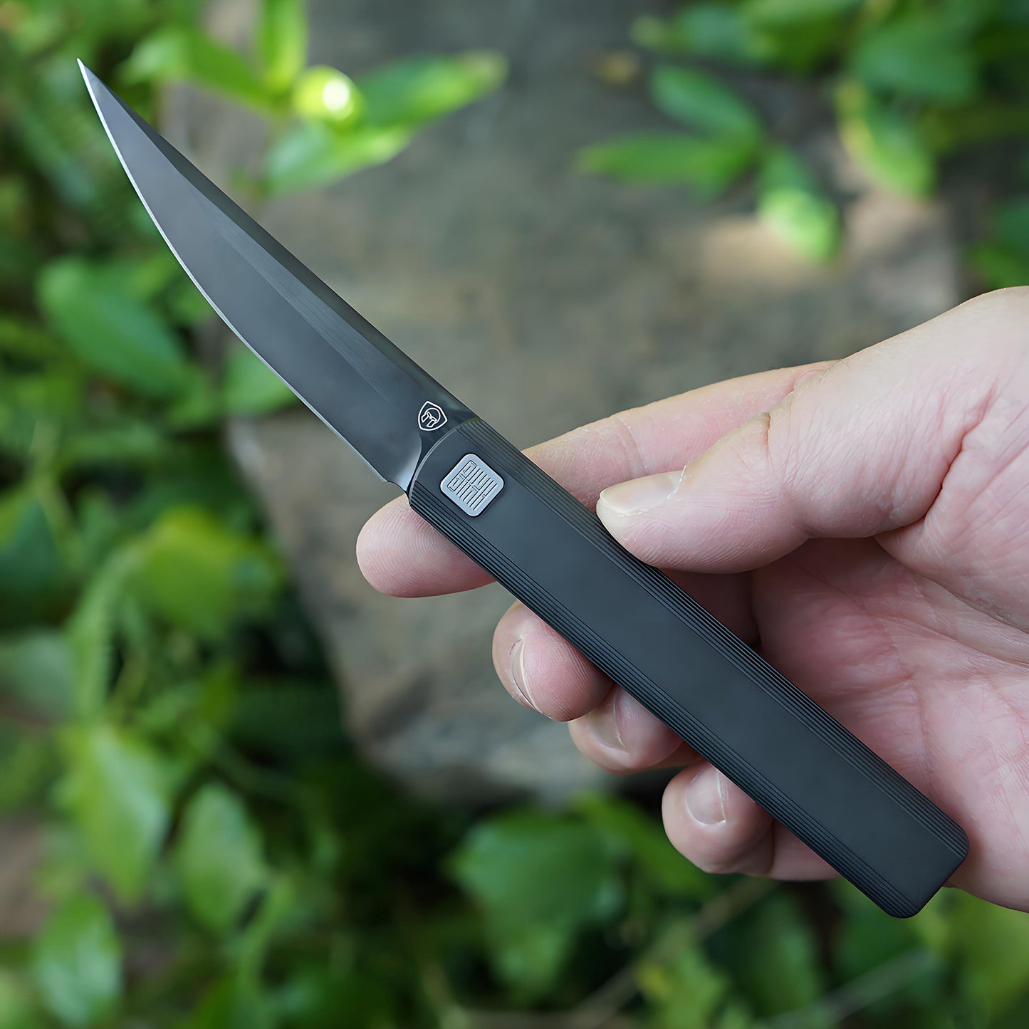 “墨” (MK-28(DLC) M390 Blade Semi-Integral Titanium Front Flipper Design By Tiguass