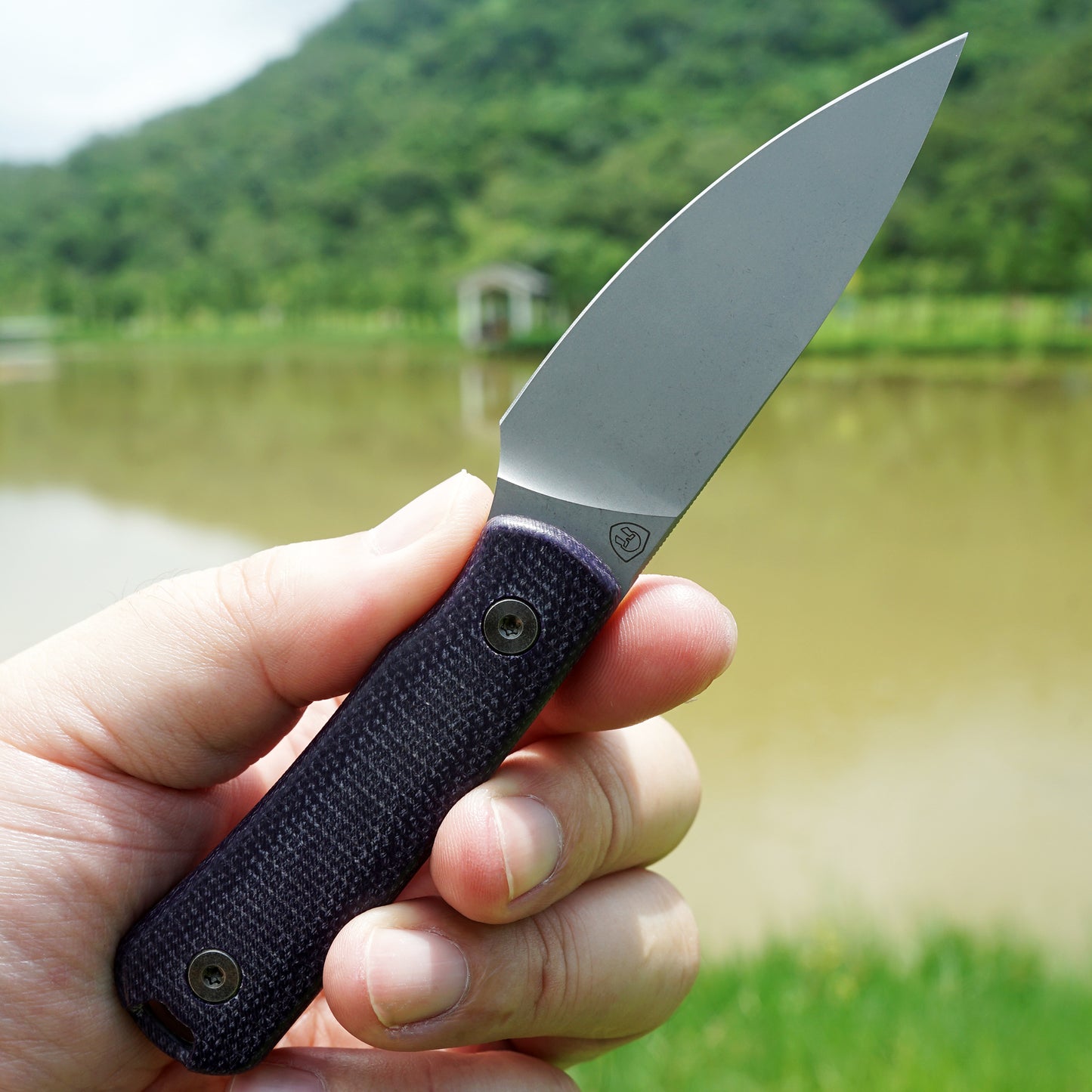 Mocenary MK-31 Purple Linen Handle M390 Blade Small Fixed Blade Knife