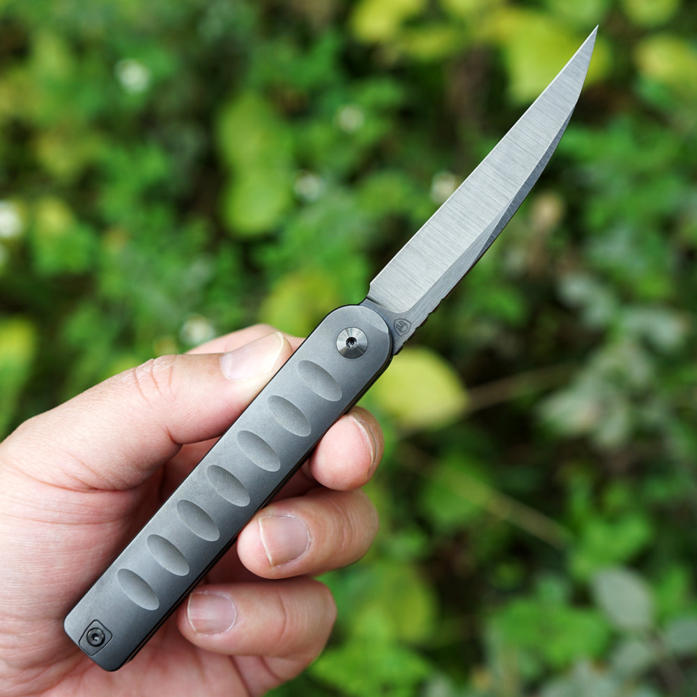 Pipefish MK-16(DLC) M390 Blade Tiguass Design Front Opening Wire Drawing+DLC