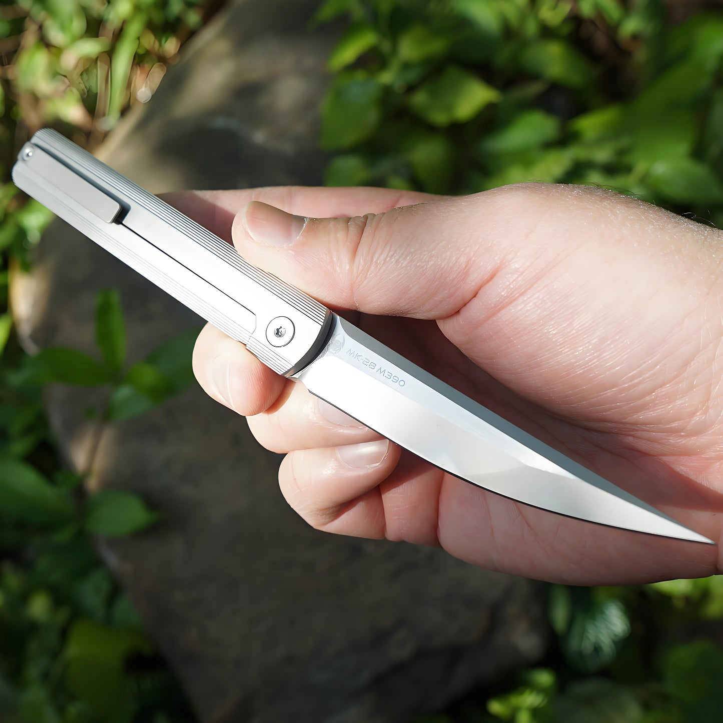 “墨” MK-28(TiN) M390 Blade Semi-Integral Titanium Front Flipper Design By Tiguass