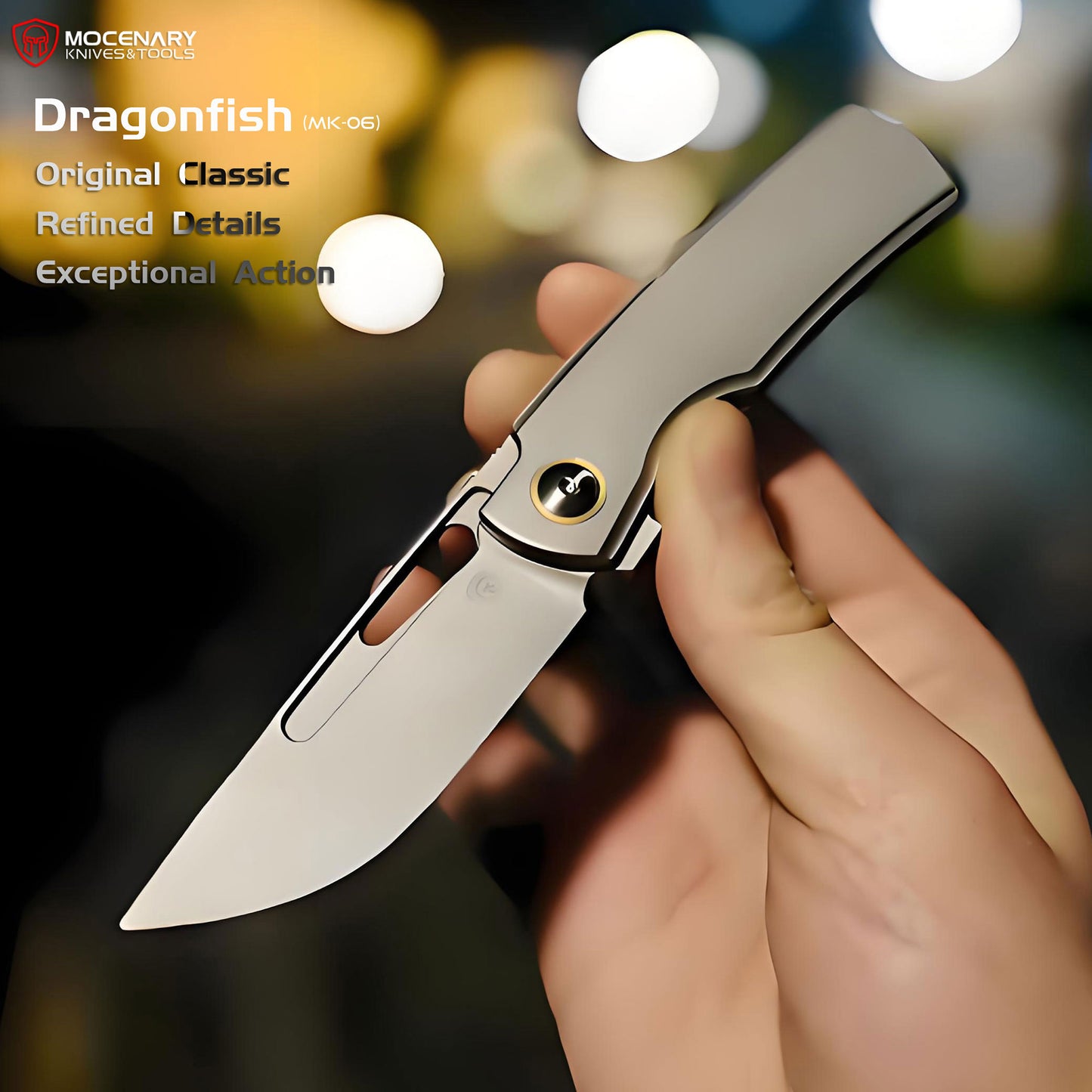 Dragonfish MK-06 Upgraded – Böhler M390 Blade, Semi-Integral Titanium Handle, Multiple Deployment Options, New Nano Coating, Refined Details,Ships in 180 Days