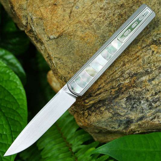 “SS Snake” MK-25 Böhler M398 Steel Semi-Integral Handle Inlaid With Fritillary Front-Flipper Opener Limited Edition In 2025 Ship immediately Only 10 available