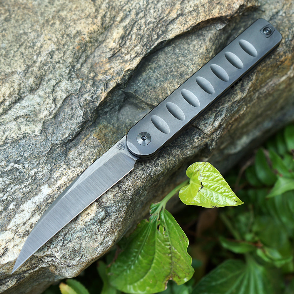 Pipefish MK-16(DLC) M390 Blade Tiguass Design Front Opening Wire Drawing+DLC
