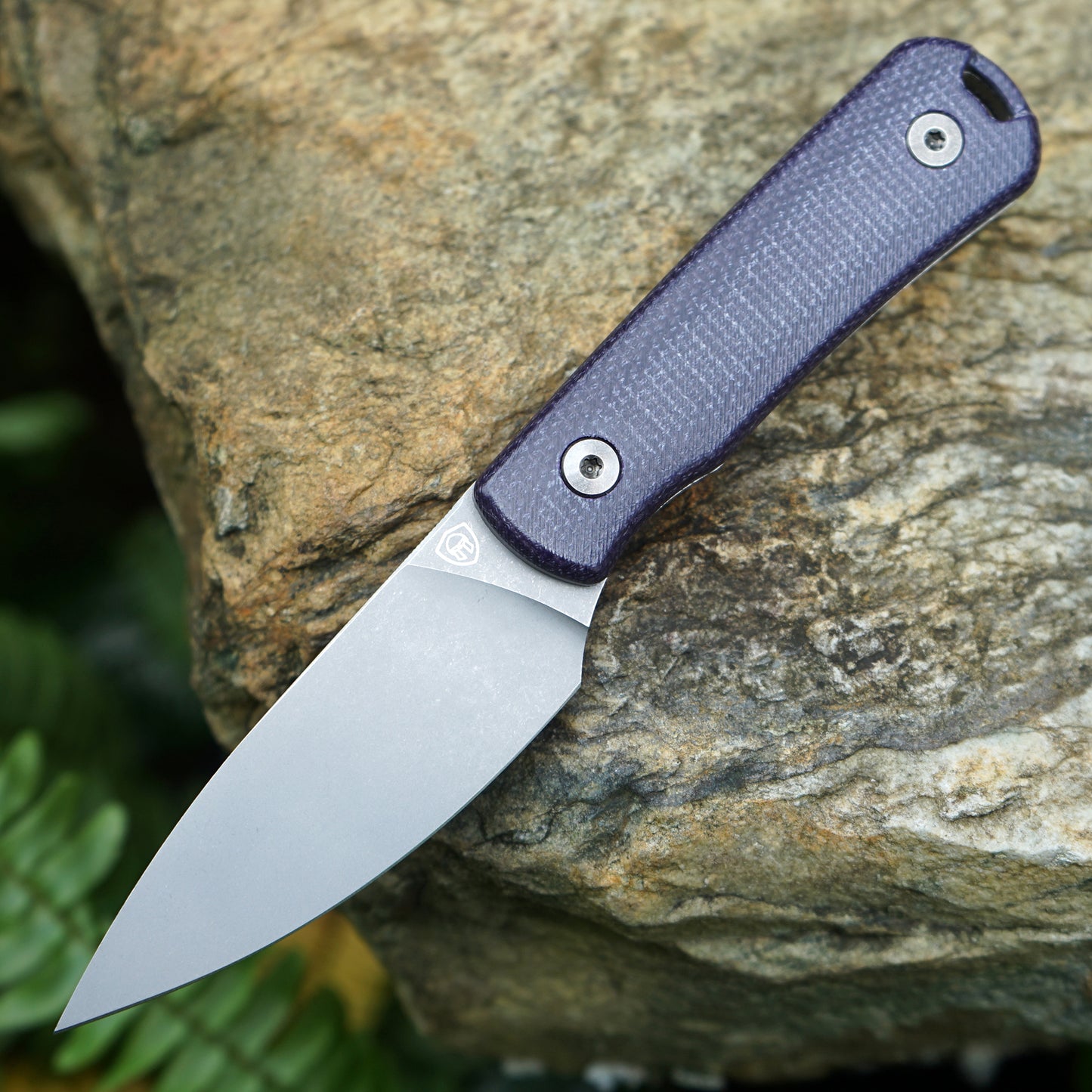Mocenary MK-31 Purple Linen Handle M390 Blade Small Fixed Blade Knife