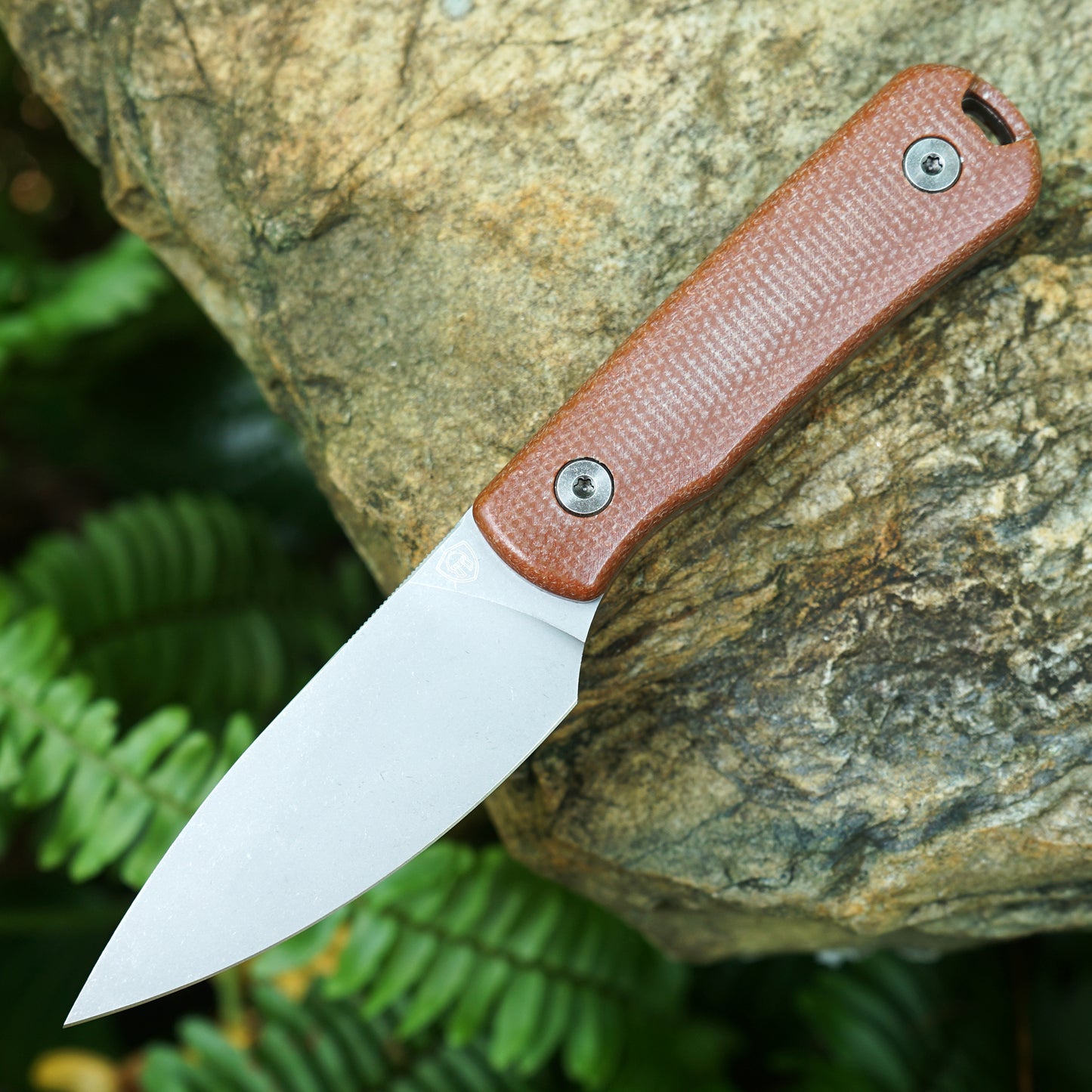 Mocenary MK-31 M390 Blade Small Fixed Blade Knife Brown Linen Handle Kydex Sheath