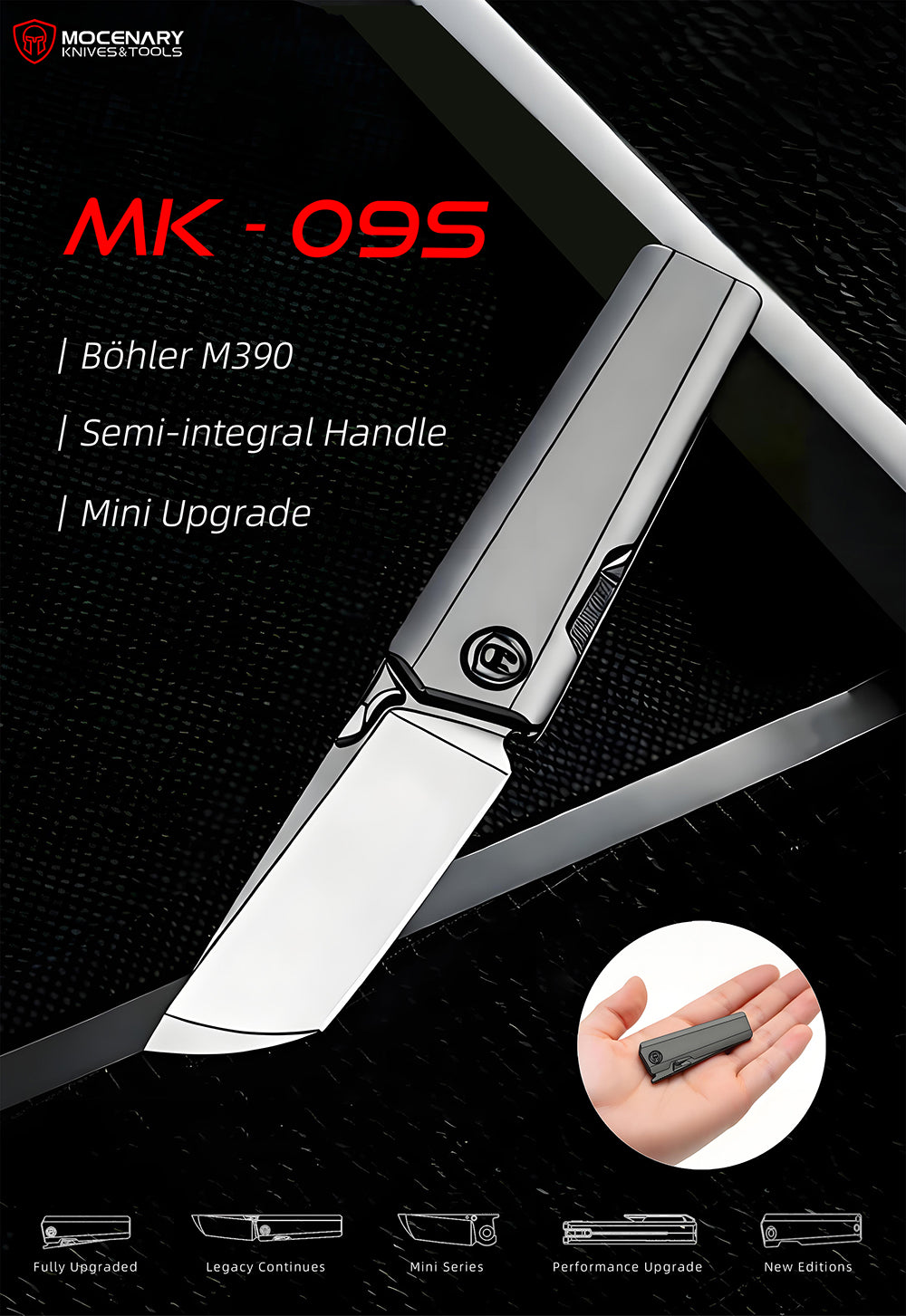 MK-09S M390 – Minimalist Semi-Integral EDC with Front Flipper & Thumb Stud | Shipping in 6 Months