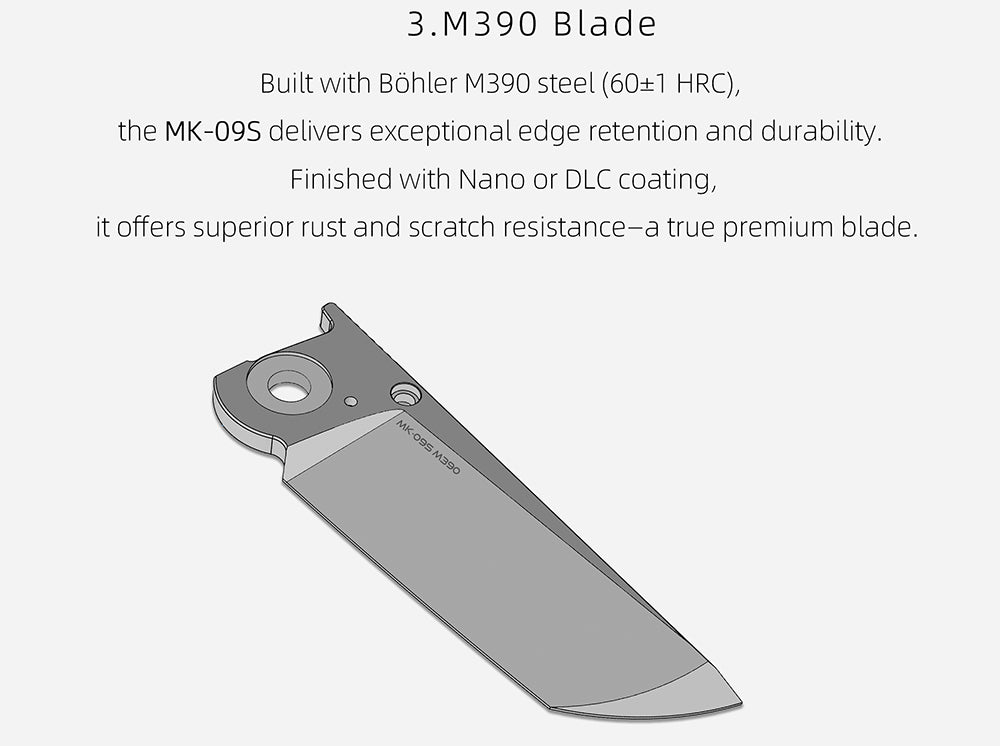 MK-09S M390 – Minimalist Semi-Integral EDC with Front Flipper & Thumb Stud | Shipping in 6 Months