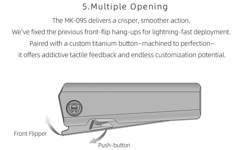 MK-09S M390 – Minimalist Semi-Integral EDC with Front Flipper & Thumb Stud | Shipping in 6 Months