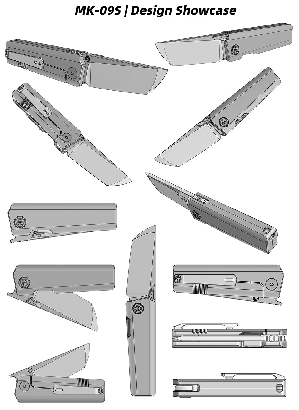 MK-09S M390 – Minimalist Semi-Integral EDC with Front Flipper & Thumb Stud | Shipping in 6 Months