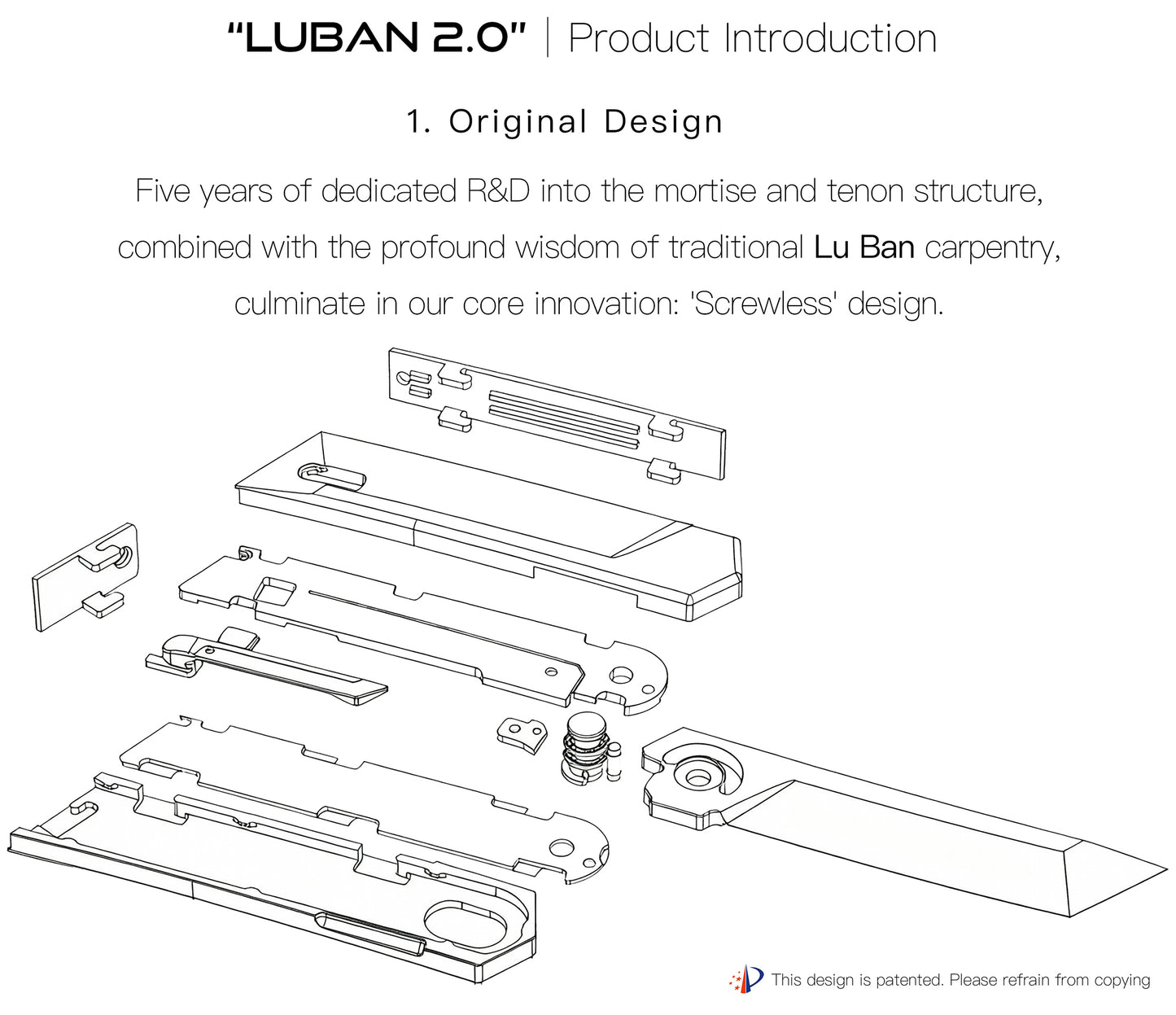 LuBan 2.0｜Limited Edition M398 Screwless Folder – Mortise & Tenon Architecture（Ships in 5 Months）