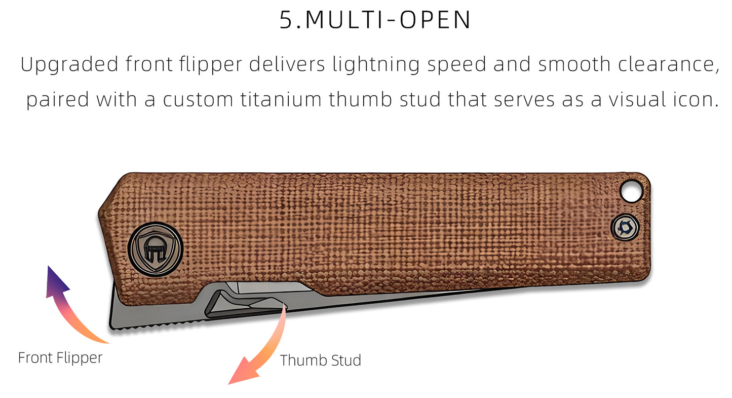 MK-09 Next-Gen D2 Steel Linen Micarta Handle - Multiple Deployment Options (Ships in 6 Months)