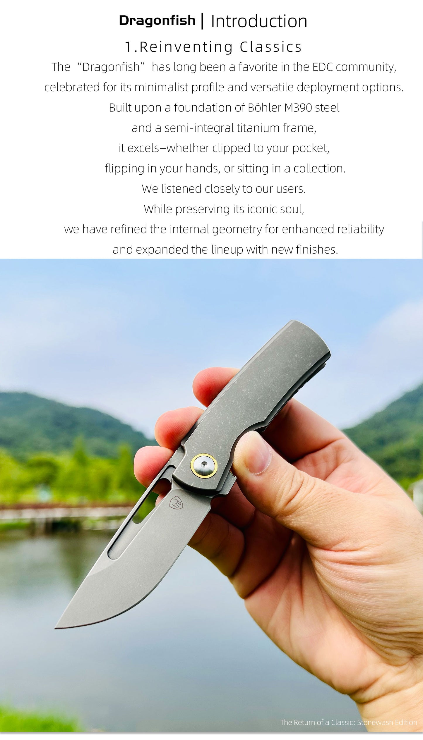Dragonfish MK-06 Upgraded – Böhler M390 Blade, Semi-Integral Titanium Handle, Multiple Deployment Options, New Nano Coating, Refined Details,Ships in 180 Days