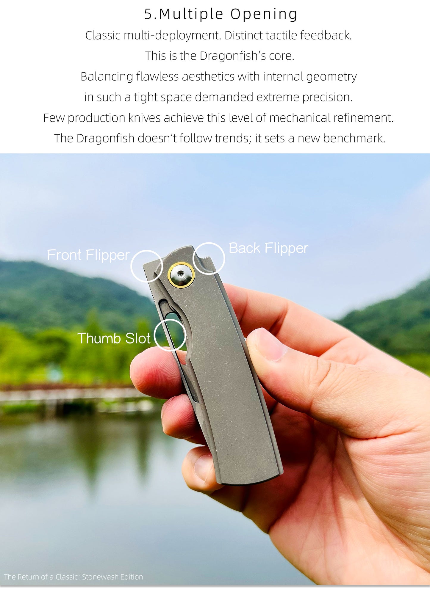 Dragonfish MK-06 Upgraded – Böhler M390 Blade, Semi-Integral Titanium Handle, Multiple Deployment Options, New Nano Coating, Refined Details,Ships in 180 Days