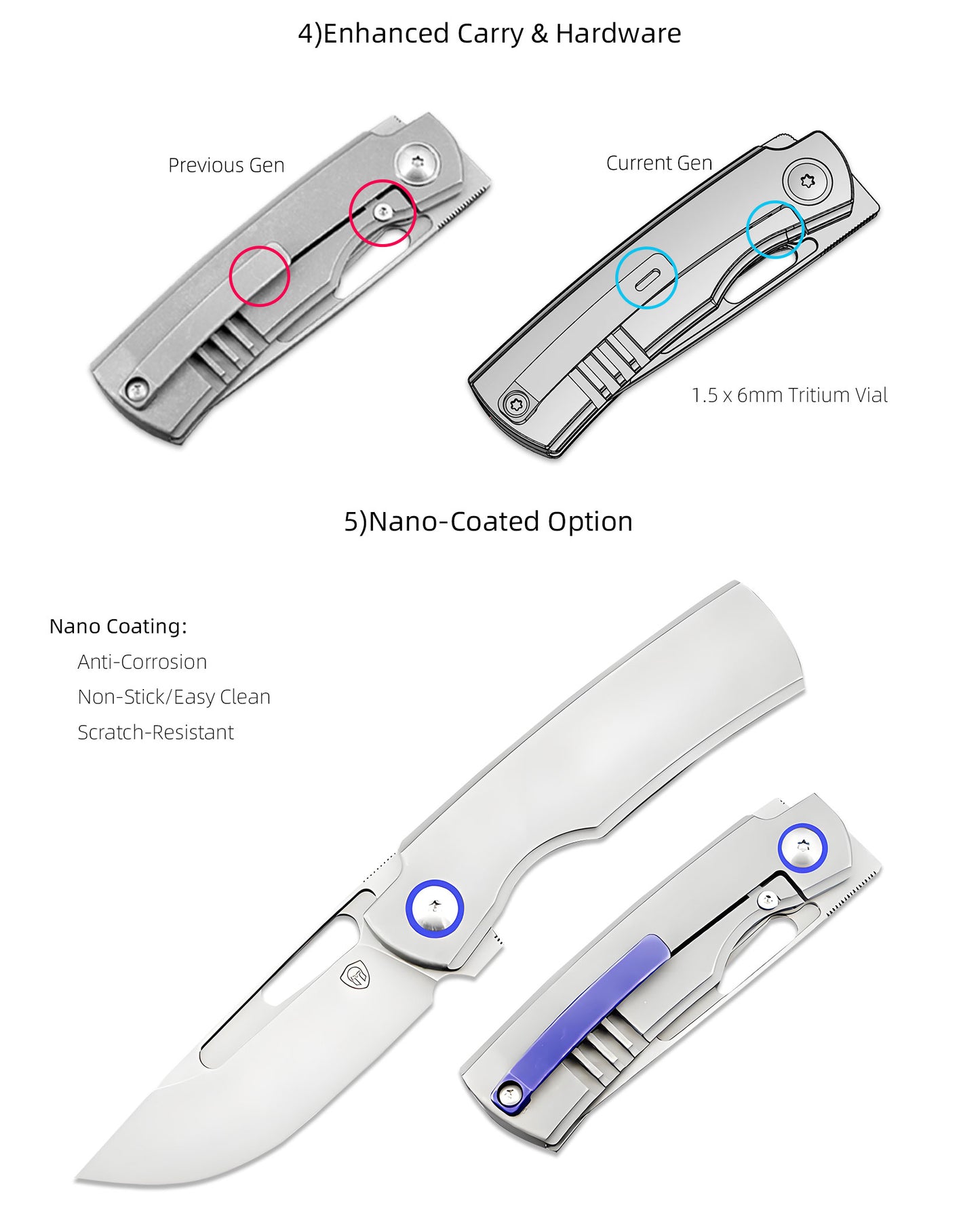 Dragonfish MK-06 Upgraded – Böhler M390 Blade, Semi-Integral Titanium Handle, Multiple Deployment Options, New Nano Coating, Refined Details,Ships in 180 Days