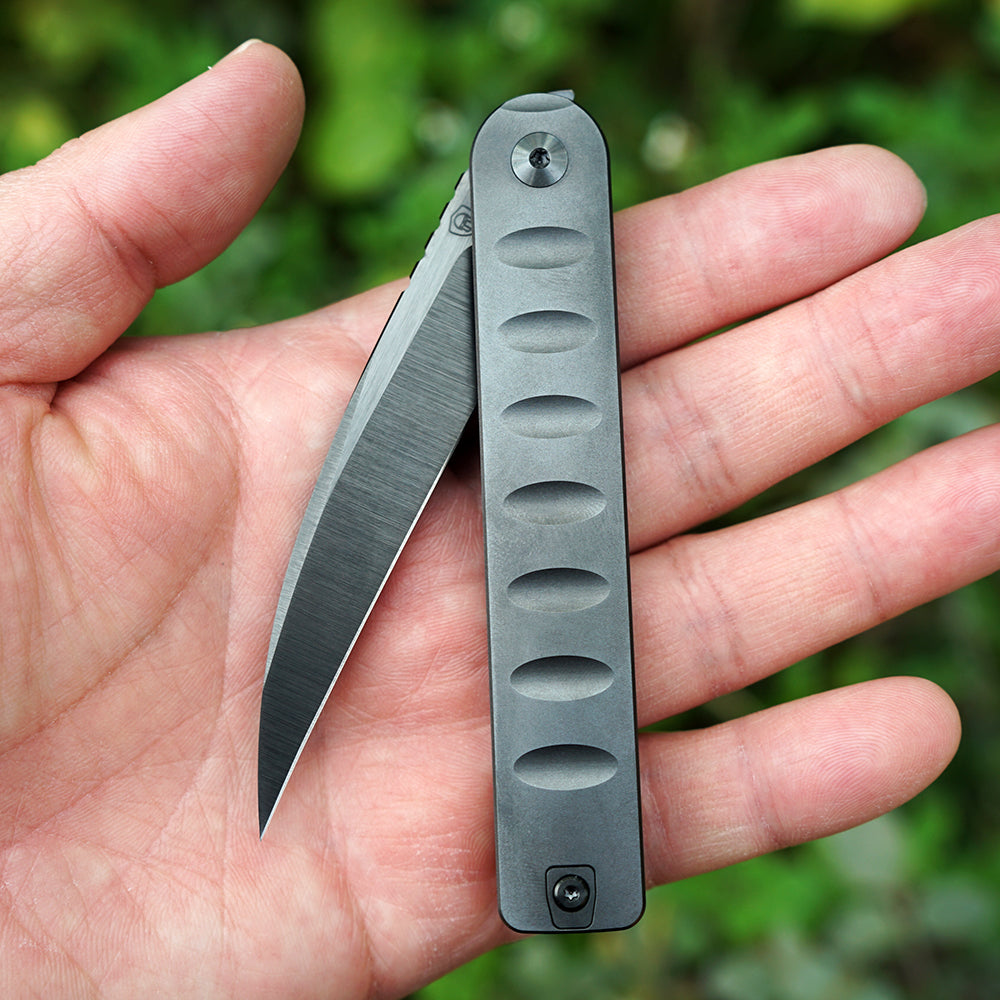Pipefish MK-16(DLC) M390 Blade Tiguass Design Front Opening Wire Drawing+DLC