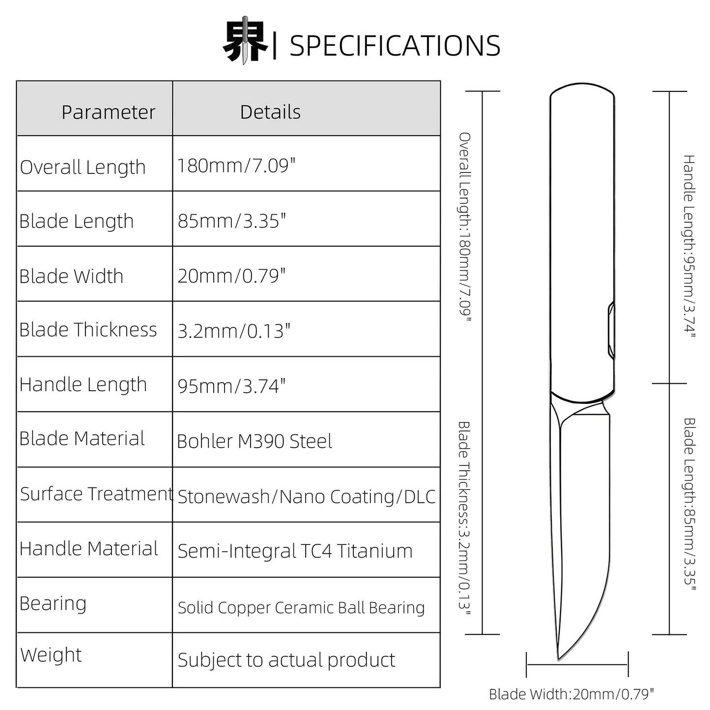 Vision | Tiguass Design ICPS System, GTC Lock, M390 Steel, Semi-Integral Handle,Minimalist Series