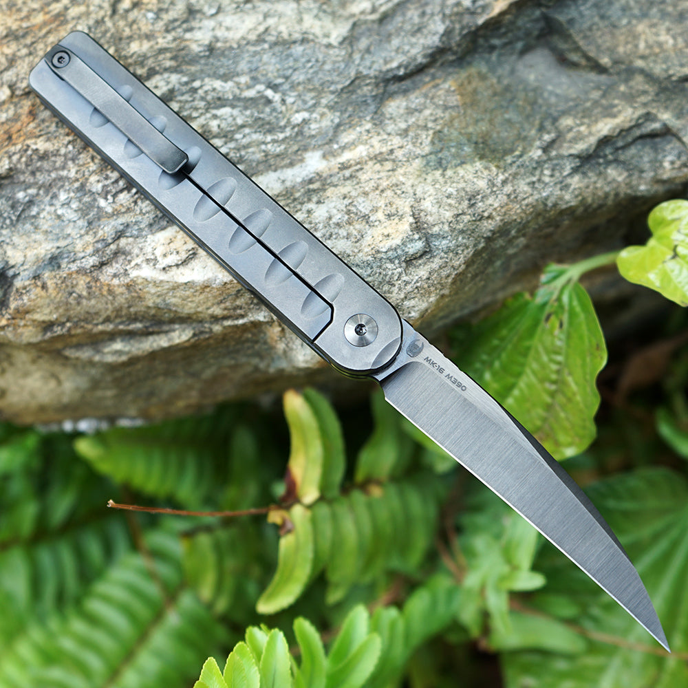 Pipefish MK-16(DLC) M390 Blade Tiguass Design Front Opening Wire Drawing+DLC