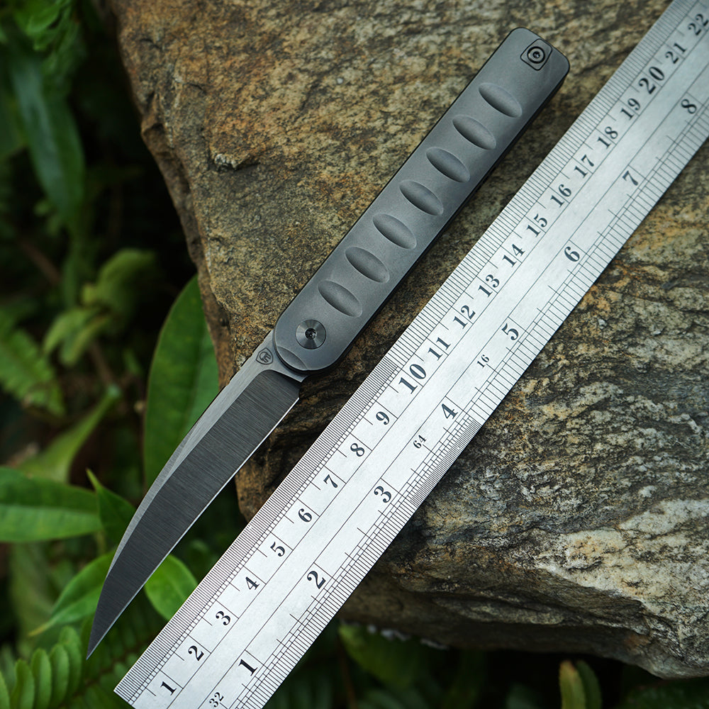 Pipefish MK-16(DLC) M390 Blade Tiguass Design Front Opening Wire Drawing+DLC